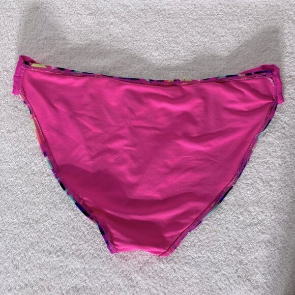 5/$25 OP Pink Blue Abstract Print Bikini Bottom L - Picture 6 of 9